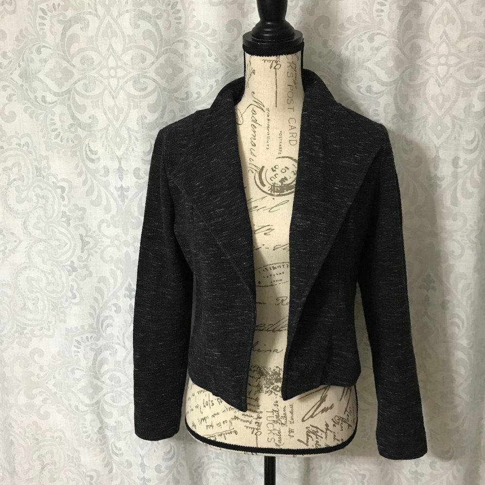 Banana Republic Gray Open Blazer Zipper Pockets